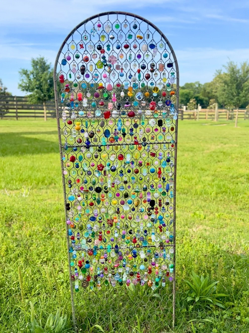 Handmade Beaded Garden Panel 30 inches - Picture 1 of 3
